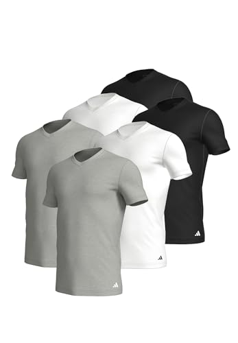 T-shirt col en V adidas pour homme pack de 6 coton pour le quotidien