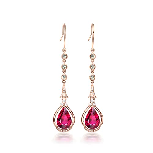 Boucles d'oreilles rubis rose 18 carats bijoux fins haut de gamme tendance pour femme