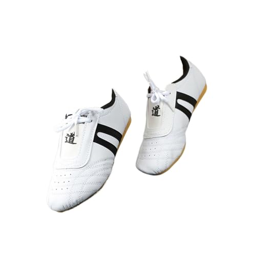 KHAOL Taekwondo Shoes for Men & Women Tai Chi Kung Fu High-Performance Martial Arts Karate with Lightweight Sole, Non-Slip Design(6,Black straps)