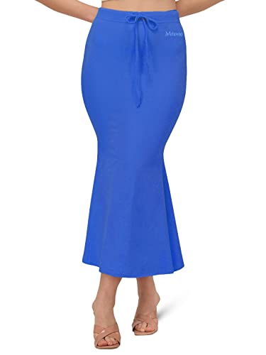 Recopilación de Enaguas pantalón para Mujer Top 10. 45 Mehrang Saree - Enagua moldeadora para mujer, mezcla de algodón, enaguas, faldas para mujer, vestido con forma para sari, Azul Real, M