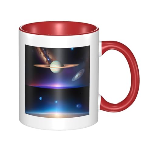 XZDZWK Cosmic Saturn Klassische Tasse, stilvoll, langlebig und rot,...
