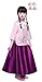 CRB Fashion Chinese Qipao Kids Girls Top Shirt Skirt Dress Clothing Hair Clips Outfit 4 PIECE SET (Pink Purple, 8 to 9 Years)