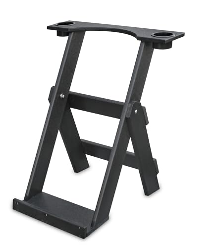 JFM Golf GBR109BLK Recycled Plastic Folding Bag Stand with 2 Cup Holders, Black