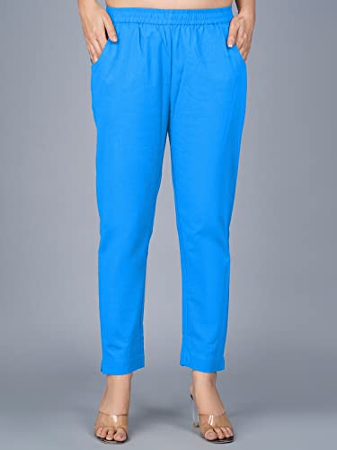 Image of Regular Fit Fully Elastic Waist Ankle Length Premium Cotton Casual Trouser Pant (Combo Pack of 2)