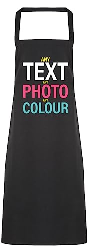 Hippowarehouse Personalised Apron Photo Text kitchen cooking painting DIY onesize adult Custom Logo Funny