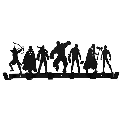 HeavenlyKraft Superhero Coat Hook Wall Mounted 6 Hooks, Entryway Organizer,