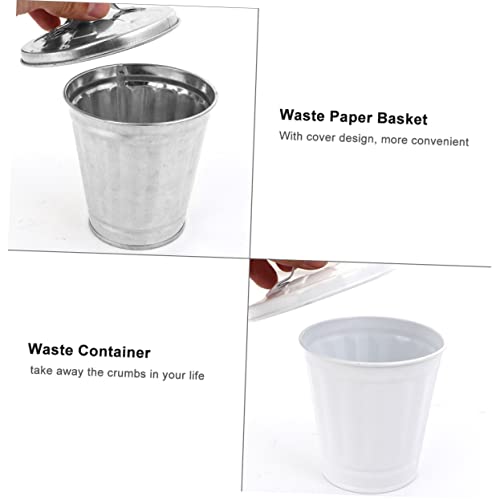 Ciieeo 4 Stück Kleiner Mülleimer mit Deckel Kreativer Abfallbehälter für Küche und Schlafzimmer Kompakte Müllcontainer aus Kunststoff Einfach zu Reinigen und Platzsparend – Bild 3