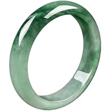 Natural Green Jade Bangle Bracelet for Women Girls with Certificate Jade Handmade Luck Bracelets Bangles with Jewelry Box,61-62mm