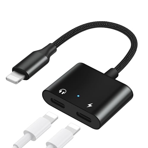 【2025年MFi認証品】Muchfox iPhone イヤホン 充電 2in1 変換 アダプタ 急速充電 イヤホン 同時 二股接続ケーブル iPhone 用 イヤホン 変換 ケーブル 通話可能 リモコン 音楽調節 純正品素材やチップを採用 i-Phone