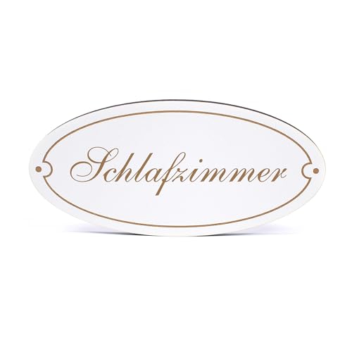 Dekolando Deko Türschild oval - Schlafzimmer - Schild 15 x 7 cm - Schilder Türschilder...