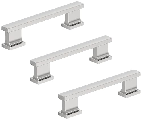 Image of Amerock 10BX3709126 | Polished Chrome Cabinet Pull | 3-3 /4 inch (96mm) Center-to-Center | 30 Pack | Triomphe | Furniture Hardware