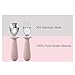 PandaEar 4 Set Baby Toddler Silicone Stainless Steel Utensils Silverware Spoon Fork for Baby Toddler BPA Free with Silicone Holding Anti-Choke Design (Pink&Grey)