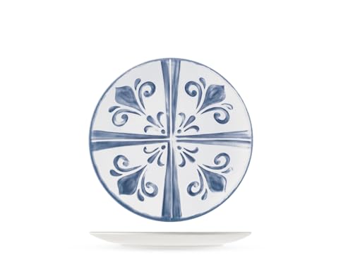 H&H, Set 6 Piatti Frutta Azulejo in Melamina 100% Decorata – Diametro 21,5 cm, Idonei al Lavaggio in Lavastoviglie