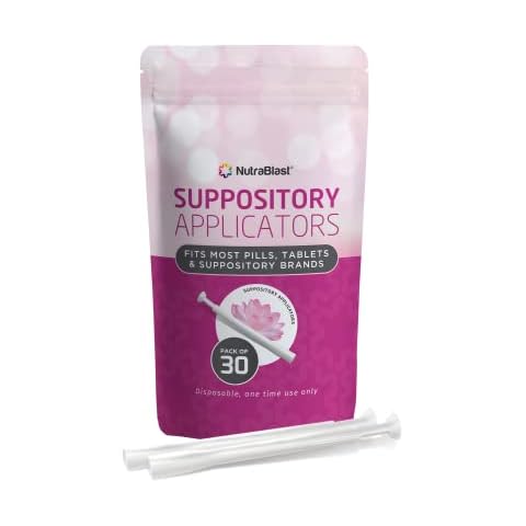 NutraBlast Disposable Vaginal Suppository Applicators (30-Pack) - Fits Most Brands, Pills, Tablets and Suppositories - Individually Wrapped Cover