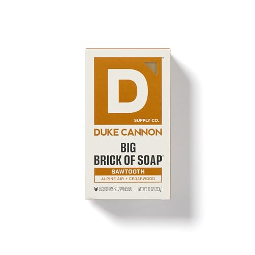 Image of Duke Cannon Supply Co. Big Brick Bar Soap for Men, 10 oz Each (4 Pack) - Midway, High Country, Sawtooth & Midnight Swim - USA Made Large Soap Bars, Masculine Scents