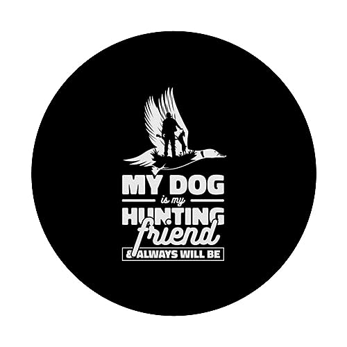 My Dog Is My Hunting Friend Duck Bird Waterfowl Hunting PopSockets Swappable PopGrip, Black - Image 3