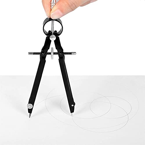 Gooffy Compasses Professional Compass, Compass Geometry Set With Lock, Math And Precision Compass, Metal And Durable For Solid And Plane Precis Measuring Tools Compass (Color : Black) #TOP2