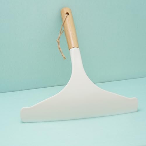 Image of Lifelong Silicone Wiper with Wooden Handle | Kitchen, Bathroom, Dining Tables, Car Windows Cleaning Tool | Instant Dry Surface Squeegee | Superior Water Removal Glass Tile Cleaner