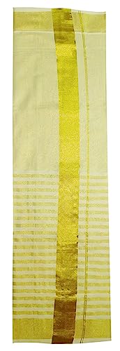 YETTALAN® Kerala Traditional Tissue Saree for Women with Running Blouse | South Indian Ethnic Saree for Weddings Onam Vishu Temple Wear & Festivals