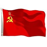 Lichtechtheit - Die Farbe der Unione Repubbliche Socialiste Sovietiche Fahne ist scharf und lebendig und der Farbstoff wurde für UV-Lichtechtheit verarbeitet und ist für den Einsatz im Freien geeignet.