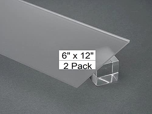 Image of Frosted Acrylic Sheets, Cast Acrylic Plexiglass Sheets 6x12 Inch, 1 /8 inch (3mm) Thick - 2 Pack Multipurpose Plexiglass Panels with Protective Paper for Signs, DIY, Display Projects, Crafts & Shelves