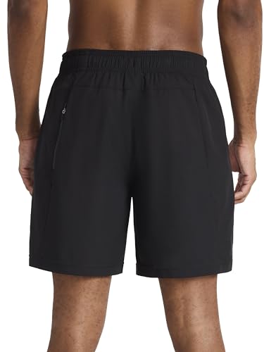 Reebok Men’s Chaser Training 7” Short, Standard Fit, Lightweight Stretch Poly Fabric, Black, Medium - image 2