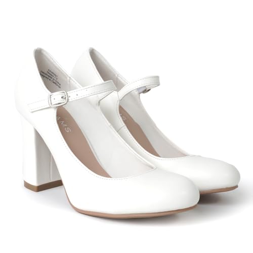 J. Adams Skippy Heels for Women - Round Toe Chunky High Heel Mary Jane Pumps3