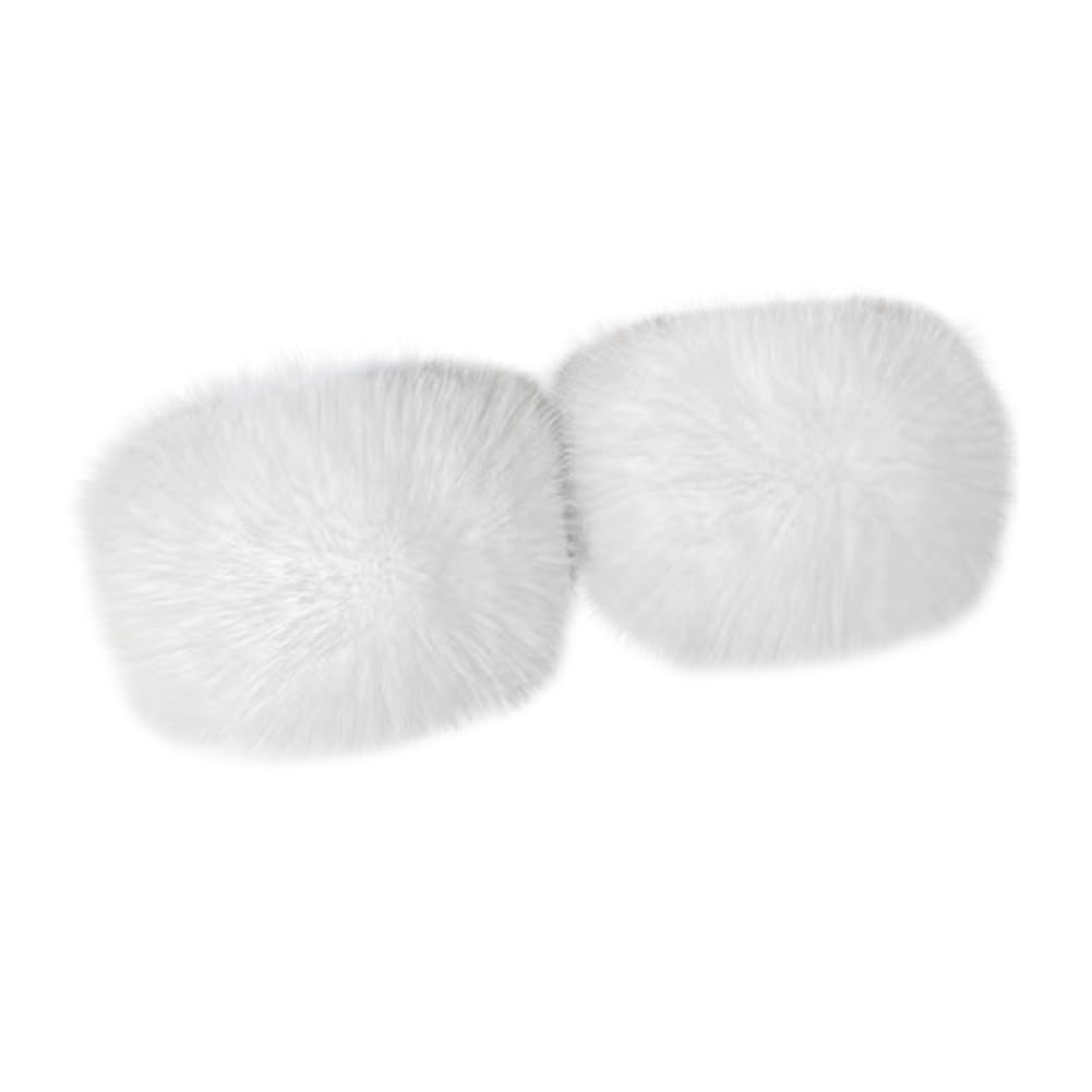 Surakey Women's Faux Fur Wrist Cuffs,Winter Fox Furry Bands Arm Warmer Faux Fur Wrist Cuffs Plush Furry Wristbands Arm Warmer, White