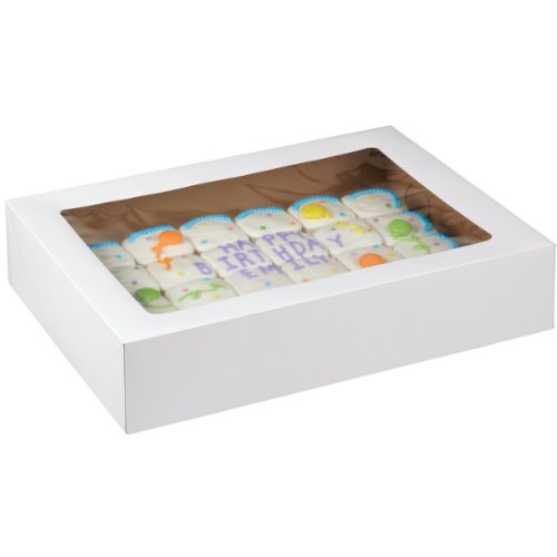 Wilton 415-0966 2-Pack Corrugated Cake Box with Window, 19 by 14 by 4-Inch
