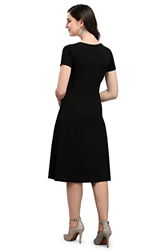 Image of PURVAJA Women's Fit & Flare Knee-Length Dress