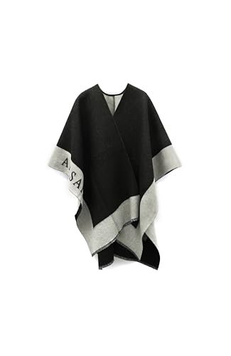 LOGO BORDER WOVEN RUANA