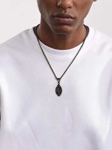 GOLDCHIC JEWELRY Sport Necklaces for Men Teen, Football Baseball Soccer Basketball Softball Necklaces with Stainless Steel Chain Athlete Jewelry Sports Fan Gift3
