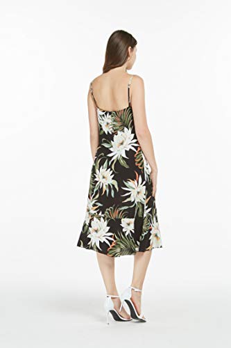 Matchable Couple Hawaiian Luau Shirt or Mermaid Ruffle Dress in Wispy Cereus Black3