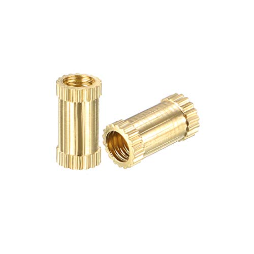 Image of uxcell Knurled Threaded Insert, M3 x 8mm (L) x 4mm (OD) Female Thread Brass Embedment Nuts, Pack of 50