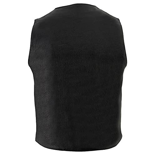 Milwaukee Leather LKM3702 Men's Black Western Style Leather Motorccycle Vest with Buffalo Snaps2