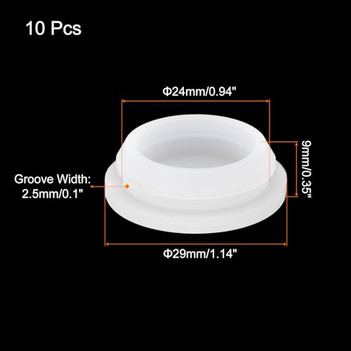 Image of MECCANIXITY 10pcs Silicone Snap in Locking Hole Plugs,24mm /0.9 Inch Mounting Diameter Narrow Groove Width 2.5mm Panel Seal Cover Round for Kitchen Bulkheads Waterproof Sealing Plugs Clear