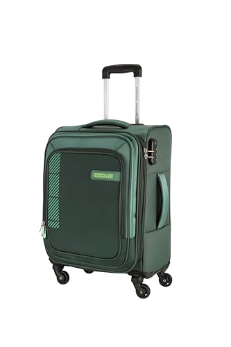 Image of American Tourister Apolo 81 cms Check-in Polyester Soft Sided 4 Spinner Wheels Luggage /Suitcase /Trolley Bag (Green)