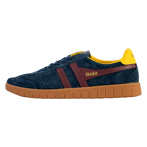 Image of Gola Men's Hurricane Suede Navy /Burgundy /Sun /Gum 9 M