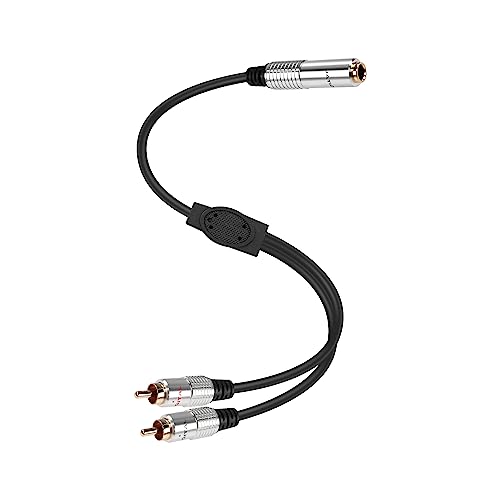 PNGKNYOCN 6.35mm to 2RCA Audio Cable, 1/4