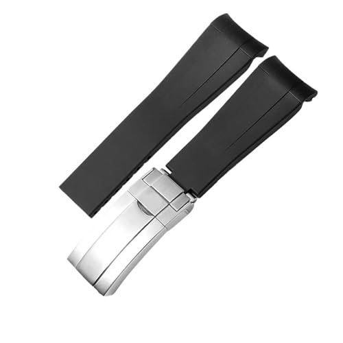 [JCNFWSF] 20mm 21mm o[EHb`oh bNX Tu}[i fCgi GMT bg}X^[ VRXgbv ubNEHb`oh uXbgΉ(Black silver,20mm)