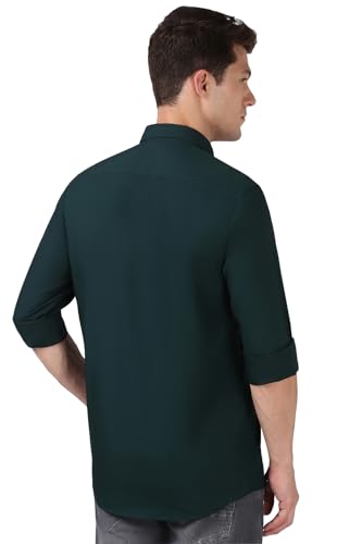 Image of Peter England Men's Cotton Slim Fit Solid Shirt