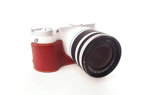 Demi étui appareil photo Samsung NX300M cuir véritable marron étui protection sac