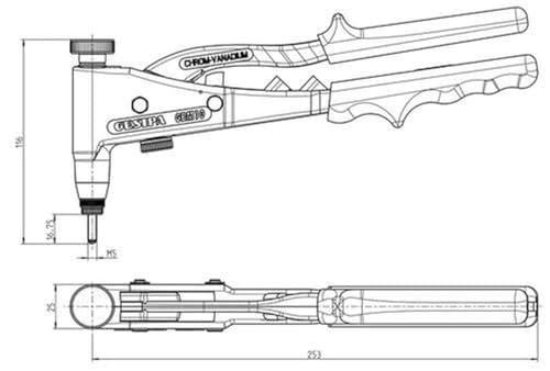 Small Parts Marson Klik-Turn SP-1/39005 Hand Rivet Tool