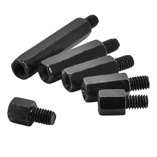Lote de 10 a 30 espaciadores hexagonales negros M3 M4 para placa base PCB, pilar de espaciado, espárrago hexagonal de hierro, conexión de aislamiento, soporte de columna, tornillos (20 mm, M3 (hilo 6
