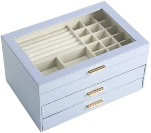 GOTRAFY �W���G���[�{�b�N�X �A�N�Z�T���[�P�[�X ��e�� �����J�o�[ �����o���t�� �d�؂���[ �s�A�X �w�� �l�b�N���X ���[ �g�їp �z���C�g (26.5*18*13.5CM,���F�ł�)