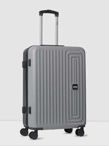 Image of Wiki Ripple Hard Shell Cabin Trolley Bag 55 cm by Wildcraft | Polycarbonate Carry-On Luggage with 8 Spinner Wheels, Combination Lock, Lightweight &Water Resistant Travel Suitcase|Light Grey Black