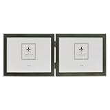 Lawrence Frames Collection Hinged Double Horizontal Wood Picture Frame Gallery, 5 by 7-Inch, Green