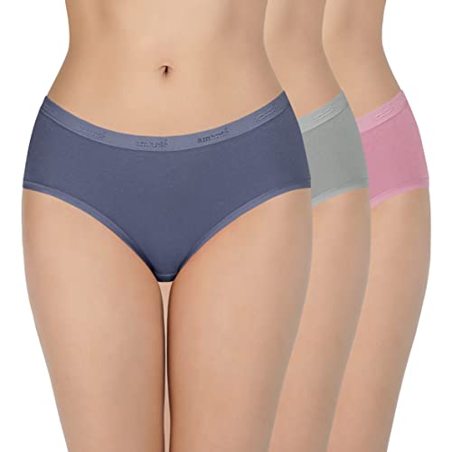Image of Amante Solid Cotton Low Rise Hipster Panty Pack(Pack of 3)