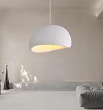 DENGNBJ 20 Inch Large Modern Pendant Light Japanese Style Bedroom Living Room Dining Room Concrete Pendant Light - with E26 Base - Bird's Nest Shape Pendant Light for Kitchen and Hallway
