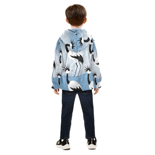 Secretary Birds Cute Toddler Fleece Jacket Girl Boys Hooded Fleece Jacket Coat Warm Outwear Zip-up 3-10T4